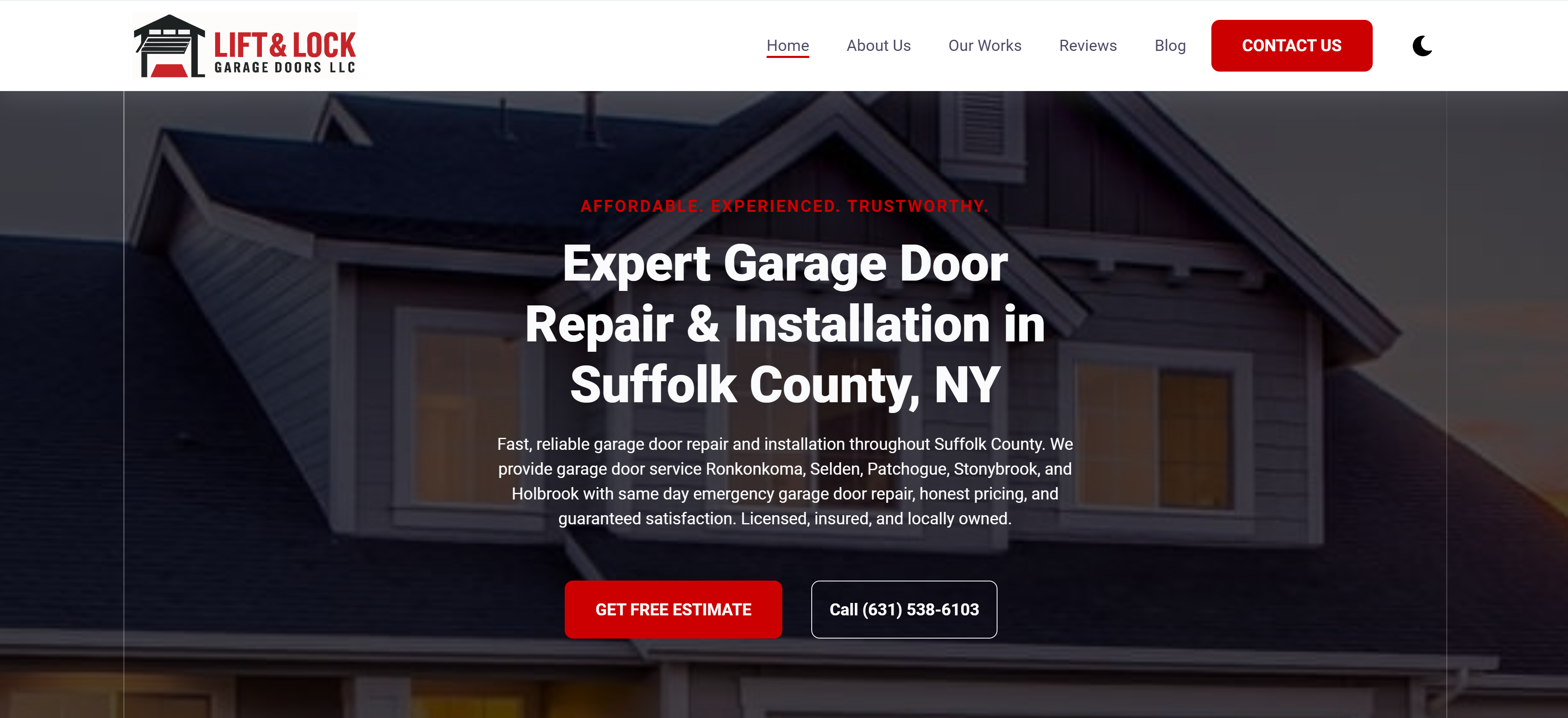 Lift & Lock Garage Doors Desktop View